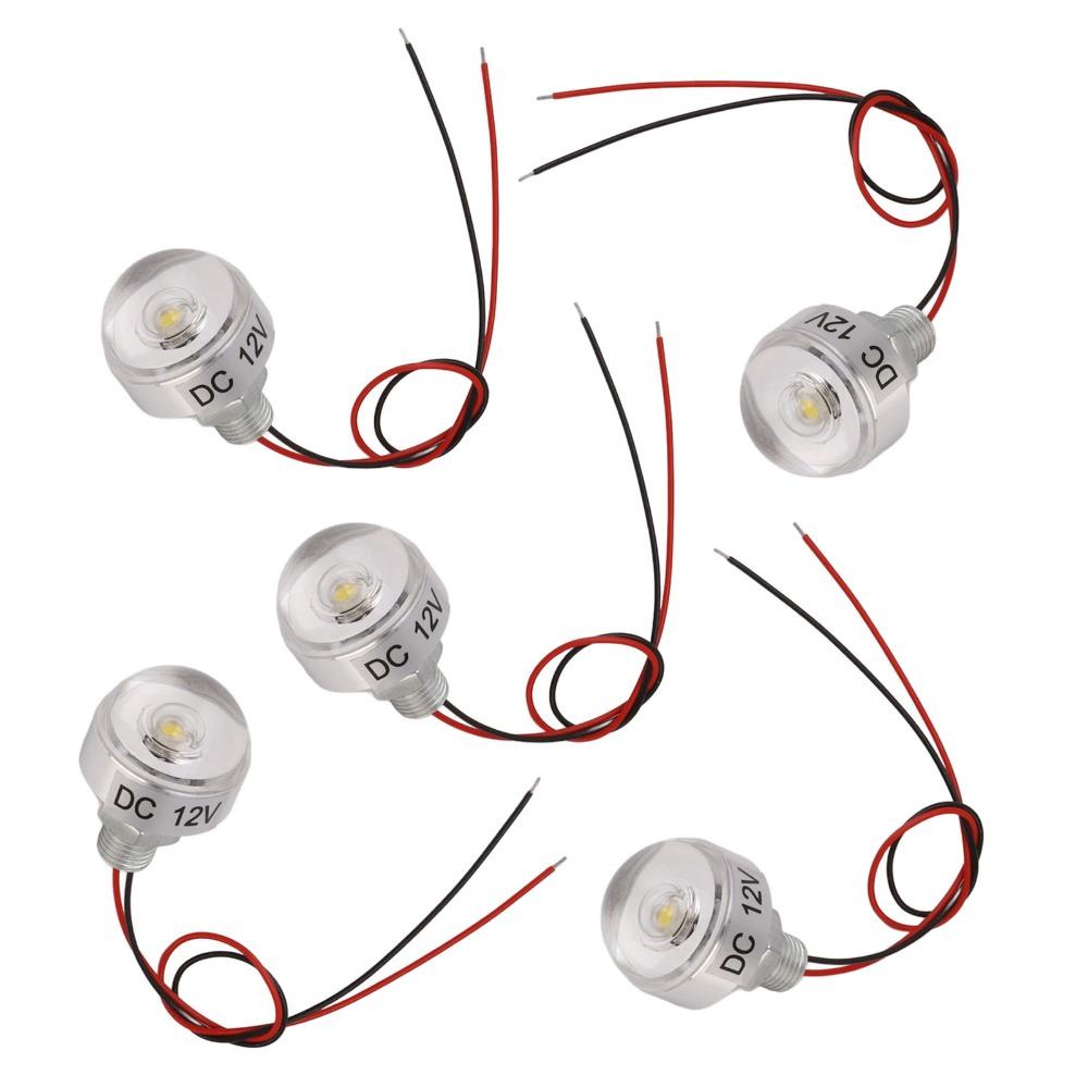 5er-Pack 1W LED-Deckleuchte DC 12V Mini Einbau-Spotlight Niedervolt-Landschafts-Bodenleuchten Gehweg