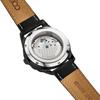 Time100 Popular Men's Automatic Watch with Roman Alphabet, Skeleton Design, Leather Strap, Business Watch for Men (Silver)