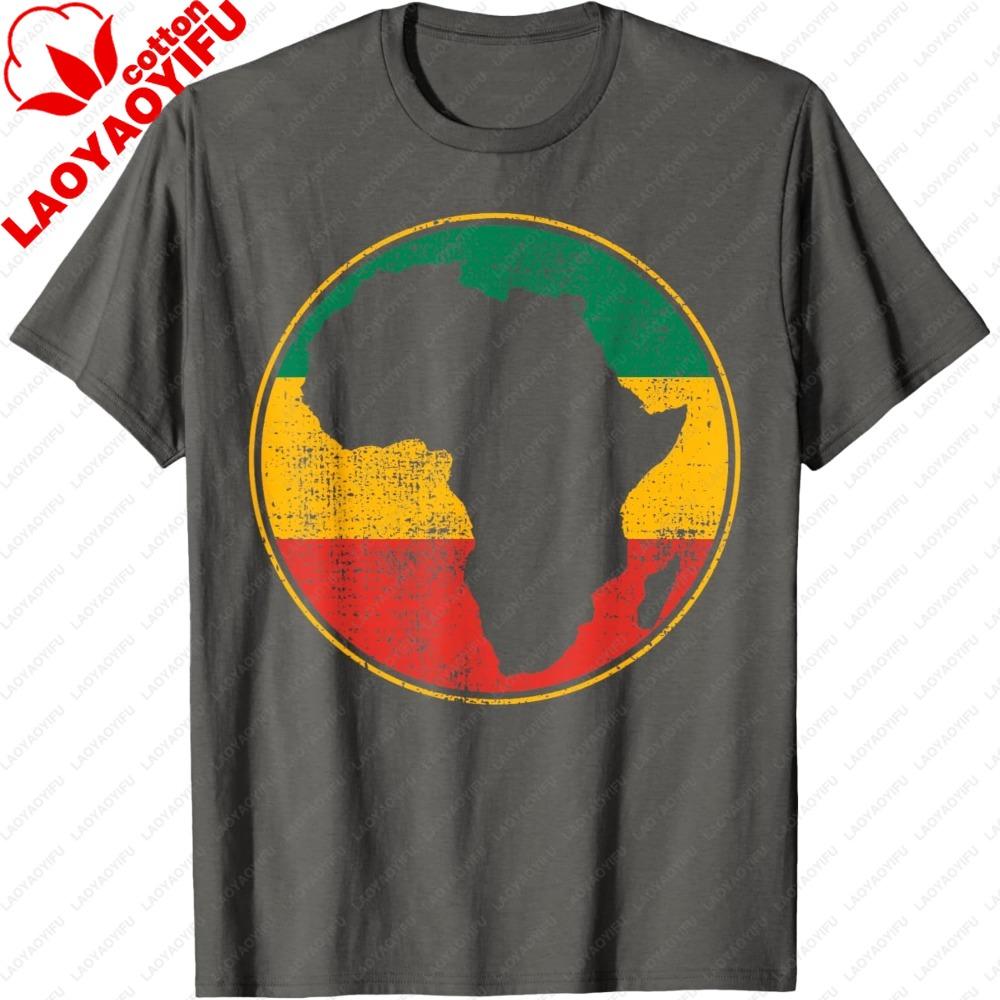 Africa Shirt Retro Map Tanzania Namibia Kenya TShirt Africa Map PanAfrican Flag Print Women Tee Casual Cultural Pride Tops