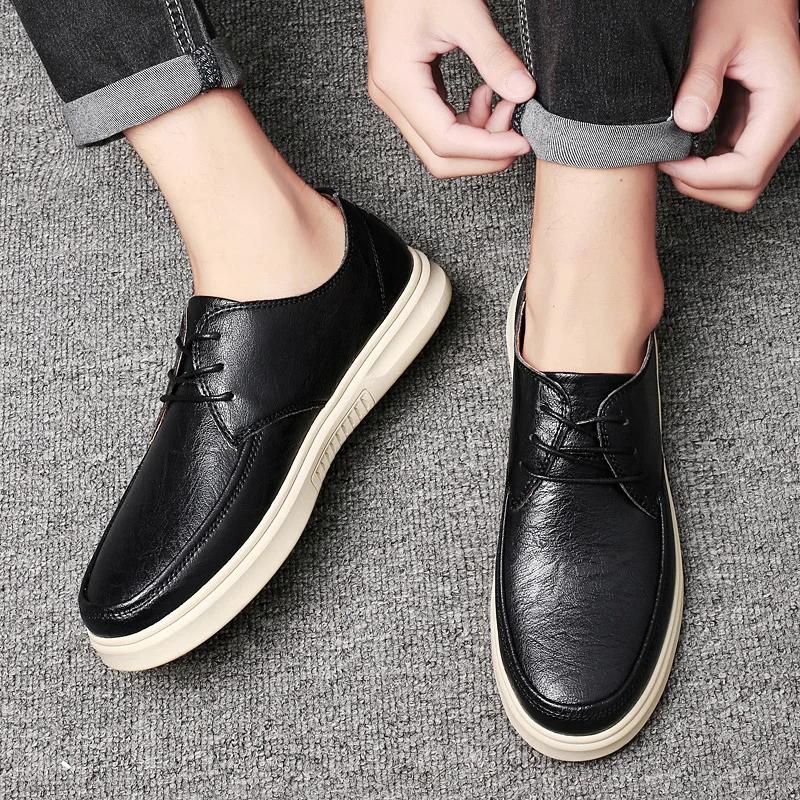 Fashion Genuine Leather men shoes lace up Breathable Casual Men oxfords  Shoes Man Moccasins Driving Brand men shoes Desginer