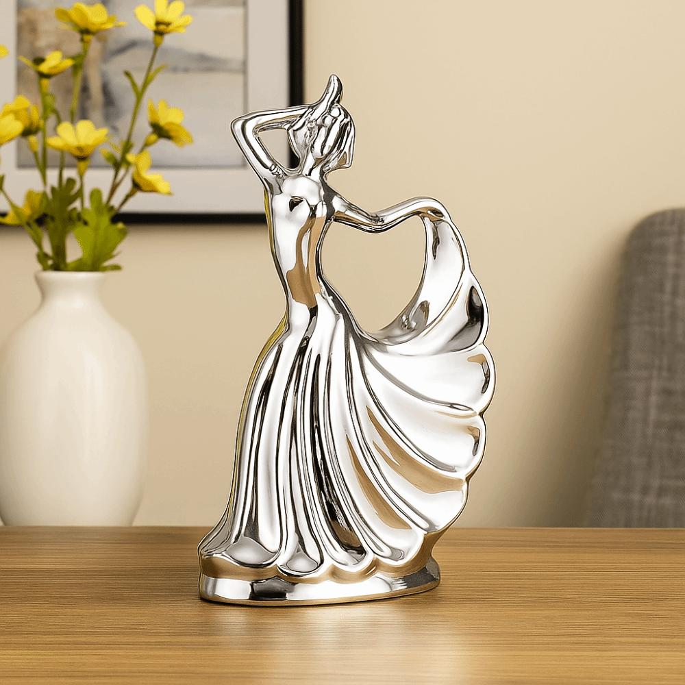 Simulated Ceramic Dancing Lady Statue Model Tabletop Art Figure  Balcony Garden Supplies
