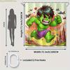 1pc The Hulk Cartoon Shower Curtain, Polyester, Machine Washable with Hooks, Vibrant Superhero Design for Bathroom Decoration,