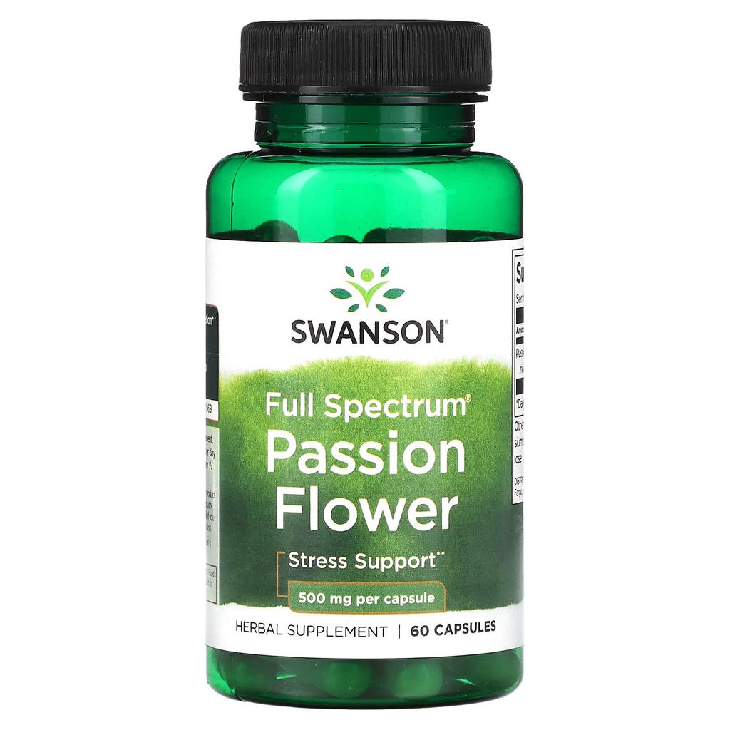 Swanson, Passiflora Spettro Completo, 500 mg, 60 Capsule