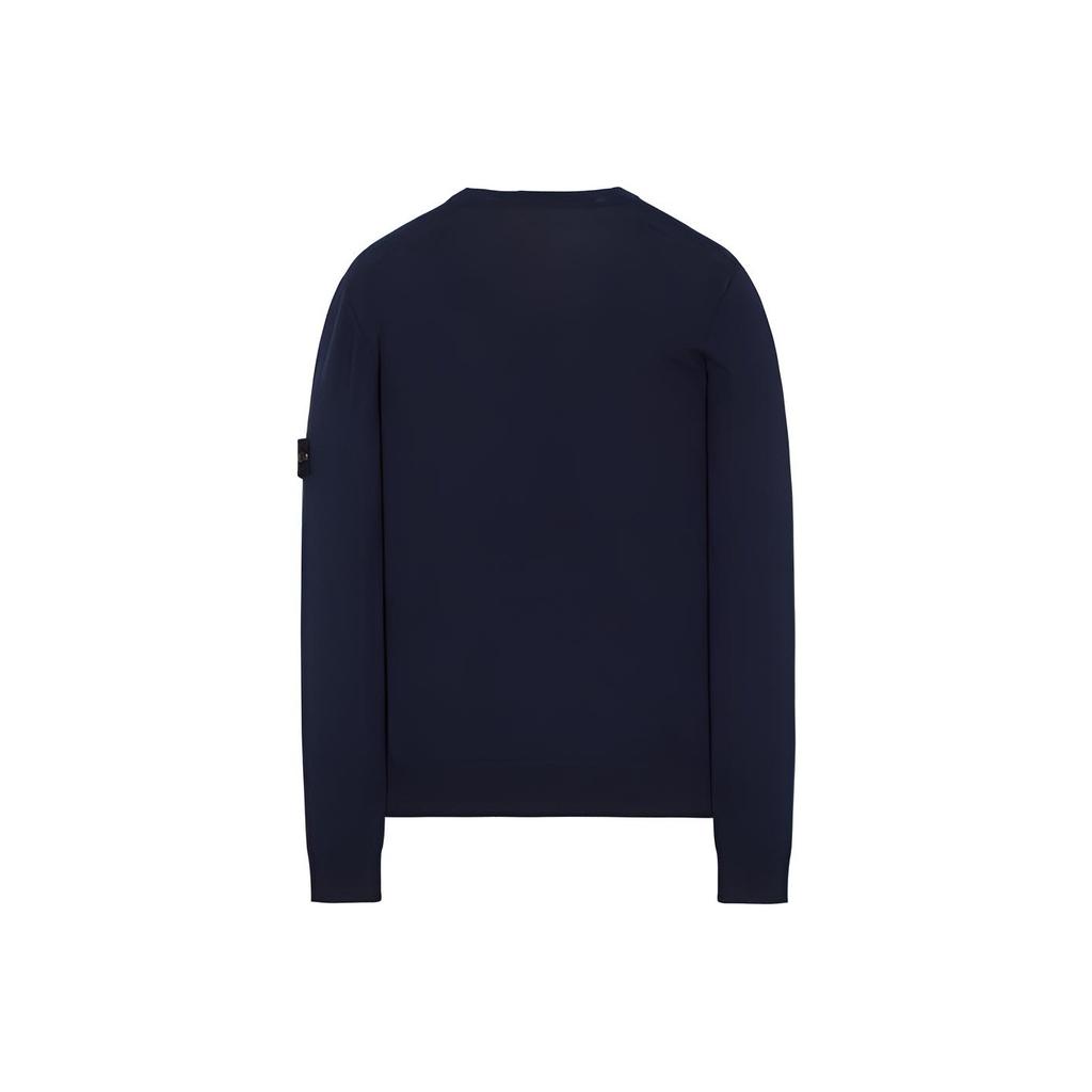 STONE ISLAND Sleeve Label Lightweight Wool Crew Neck Sweater Men Sweater Ocean-Blue 7315526C4-V0028