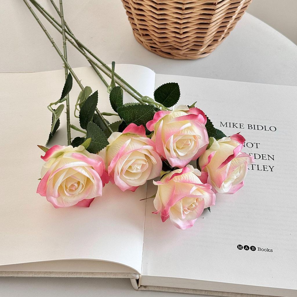 Realistic Single Rose Artificial Flower for Vase Decor