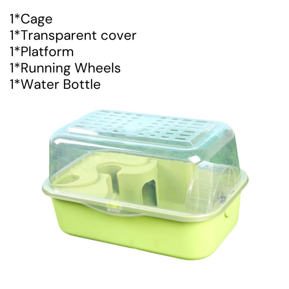 Doppelschichtiges Hamsterhabitat Klarsichtdeckel Kleintierhaus Tragbarer Hamsterkäfig für Kleintiere