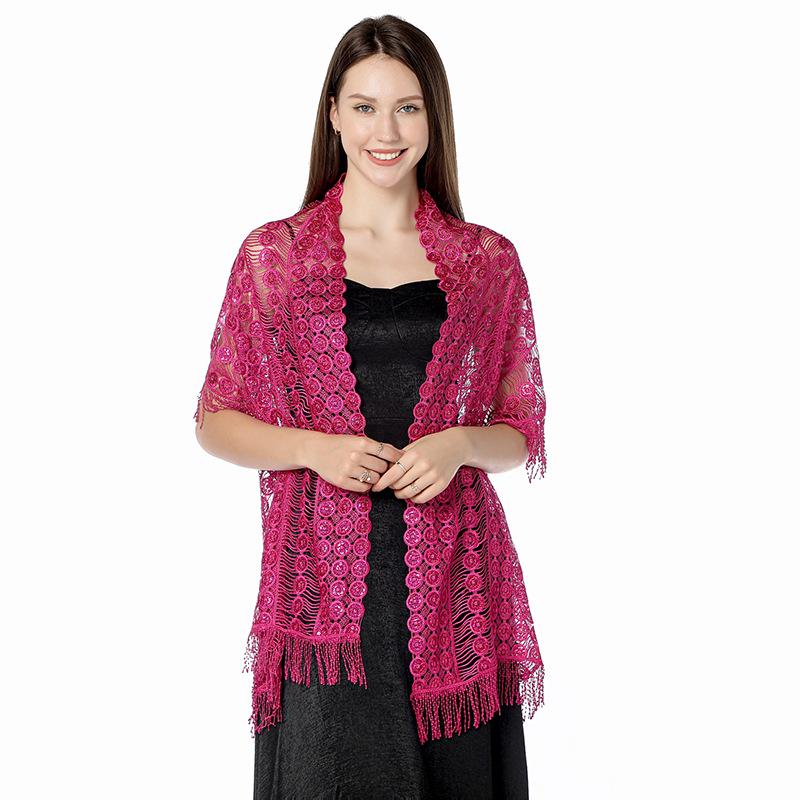 Luxury Sequin Embroidery Shawl with Fringe - Perfect for Brides, Bridesmaids, Weddings, and Evening Gowns