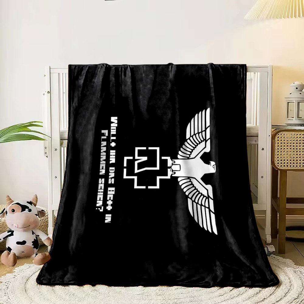 Rammstein Eagle Blanket Rammstein+RammsteinEagleBlanketJoom+ Bedroom Blanket for Livingroom Couch Lunch Break Soft Throw for Friend's Festival Gift