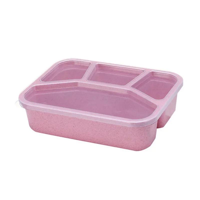1PC Wheat Straw Microwave Bento Lunch Box Travel Picnic Food Fruit Container Storage Lunch Box for Kids Adult Child
