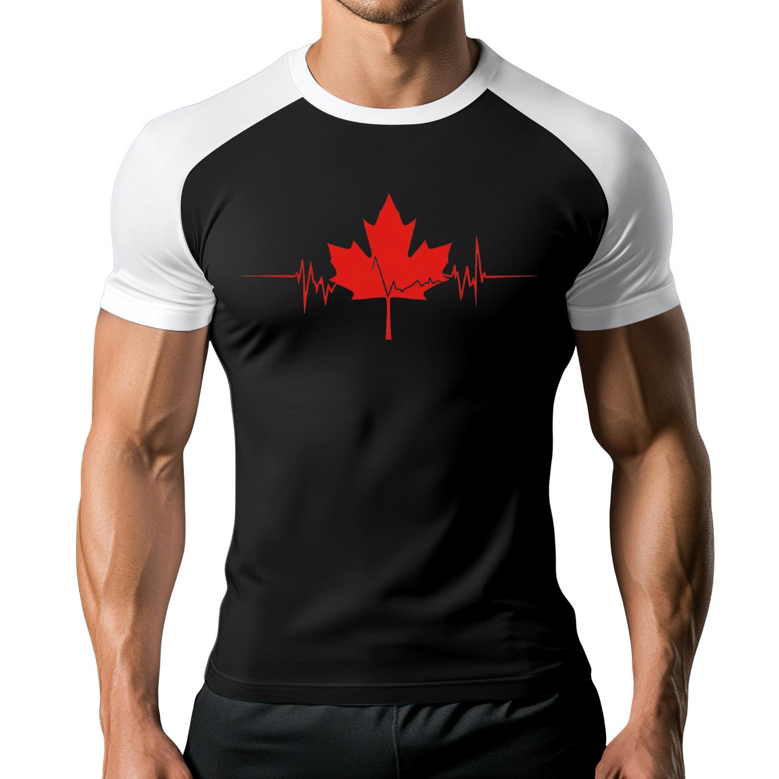 Мужская модная спортивная футболка с коротким рукавом и принтом контрастного цвета L чёрный