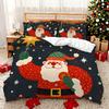 3D Digital Printed Bedding Two Three Piece Santa Polyester Quilt Set