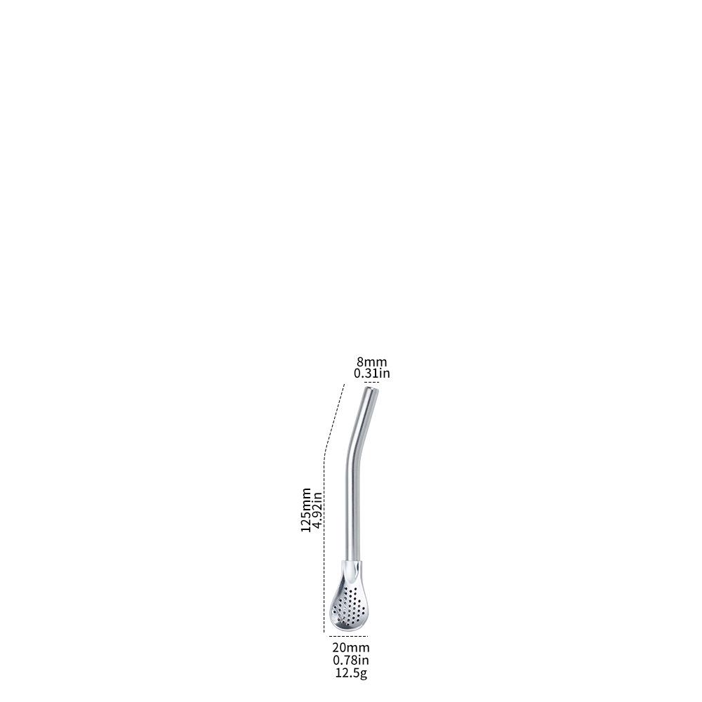 Stainless Steel Dual-Use Straw Spoon for Cocktails and Tea
