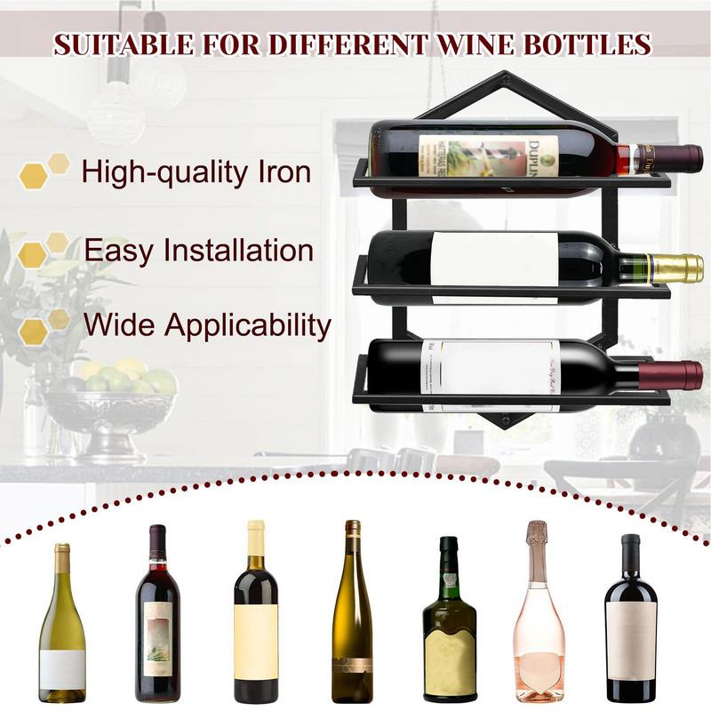 Red Wine Storage Rack Vintage Heavy Duty Wine Bottle Display Shelf Farmhouse Decor Wall Bar Shelf Multifunctional Wine Bottle