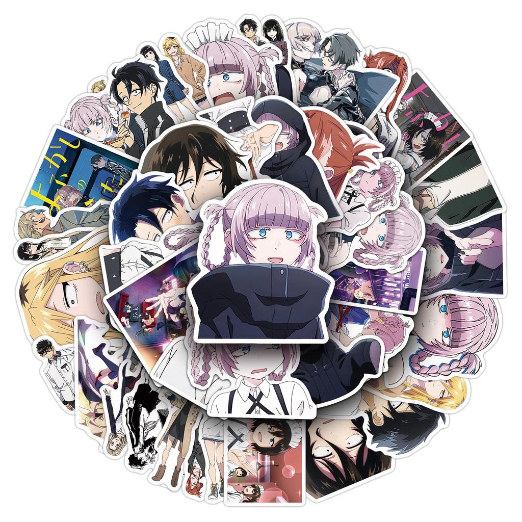 50-Piece Anime Graffiti Sticker Set: Japanese Cartoon Designs for Water Bottles, Phones, and Skateboards