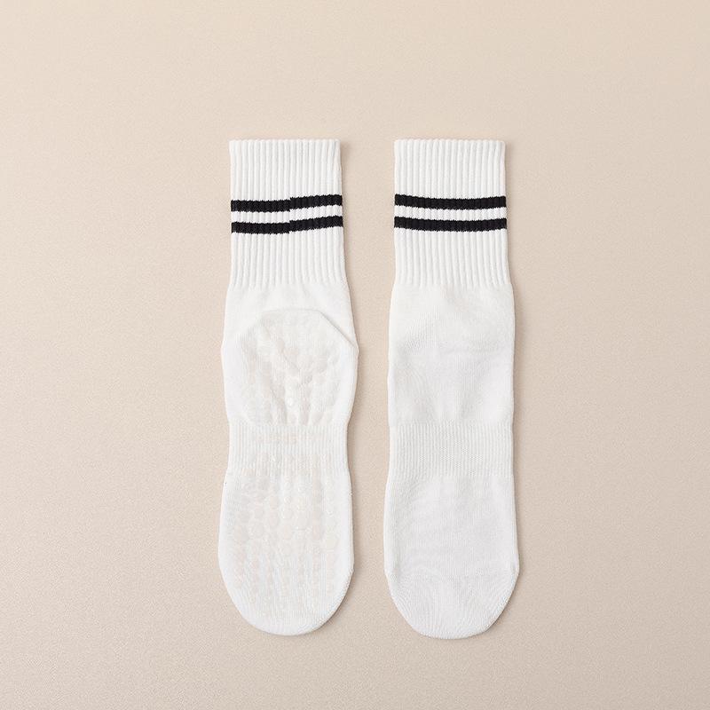 Non-Slip Silicone Yoga & Pilates Socks for Adults - Mid-Calf Length, Ideal for Indoor Sports, Dance, and Fitness Activities
