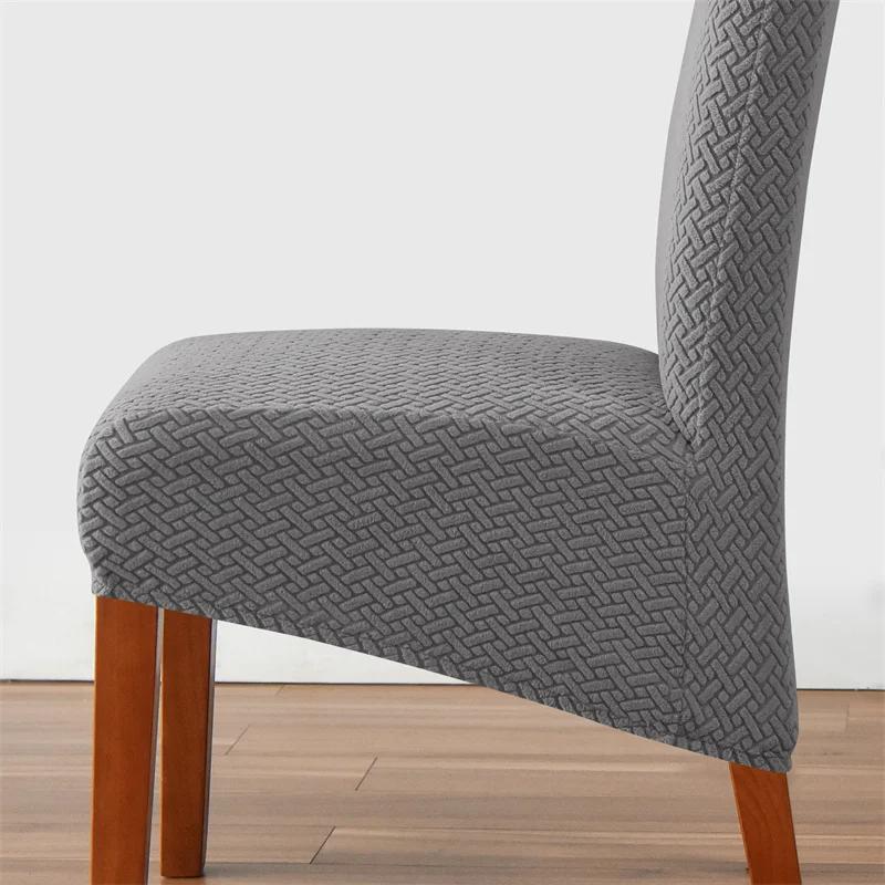 1/2/4/6pcs Jacquard Chair Cover Stretch M/L Size Long Back Dining Chair Covers Anti-dirty Seat Slipcovers for Wedding Banquet