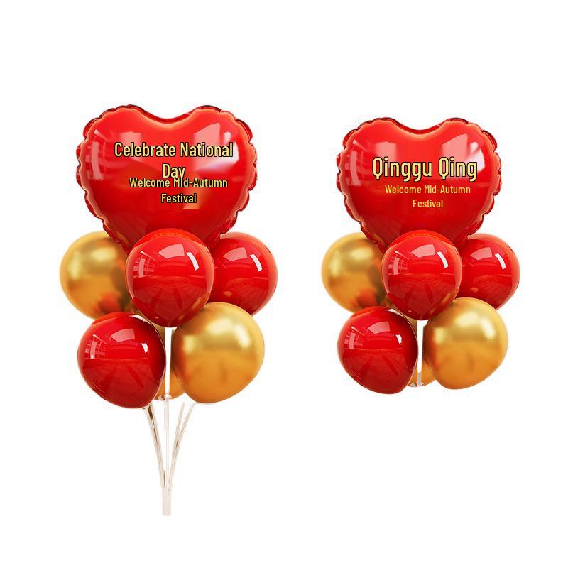 National Day & Mid-Autumn Festival Balloon Table Decoration for Jewelry Store