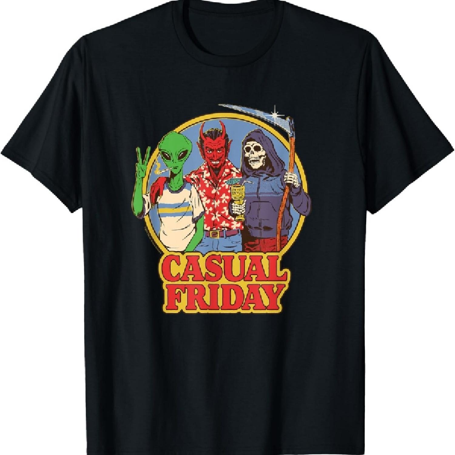 

Casual Friday Alien Devil Retro Dark Humor T-Shirt S