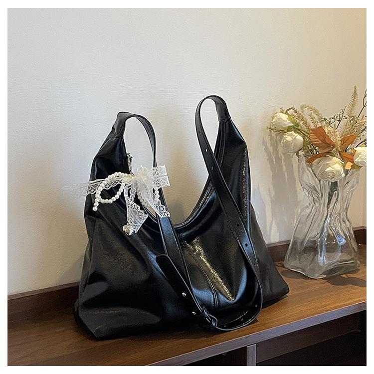 

2025 Новая Мода Большая Вместимость Сумка Под Мышку Повседневная Простая На Одно Плечо Кроссбоди Тоут Женская Сумка чёрный