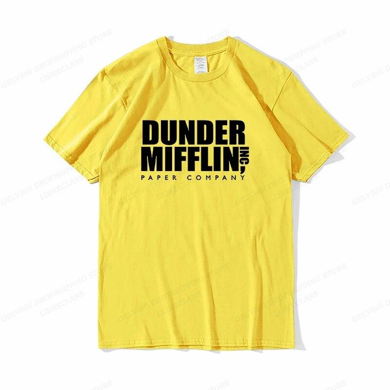 

Футболка DUNDER MIFFLIN, модные футболки унисекс, хлопковая футболка, офисные топы, футболки, женская футболка, футболки для мальчиков, летняя одежда Camisetas с надписями 4XL