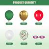 60 Ballons de Fête 30 cm Rouges, Verts, Blancs et Transparents avec Ruban pour Décoration ou Fête Thème Noël etc.