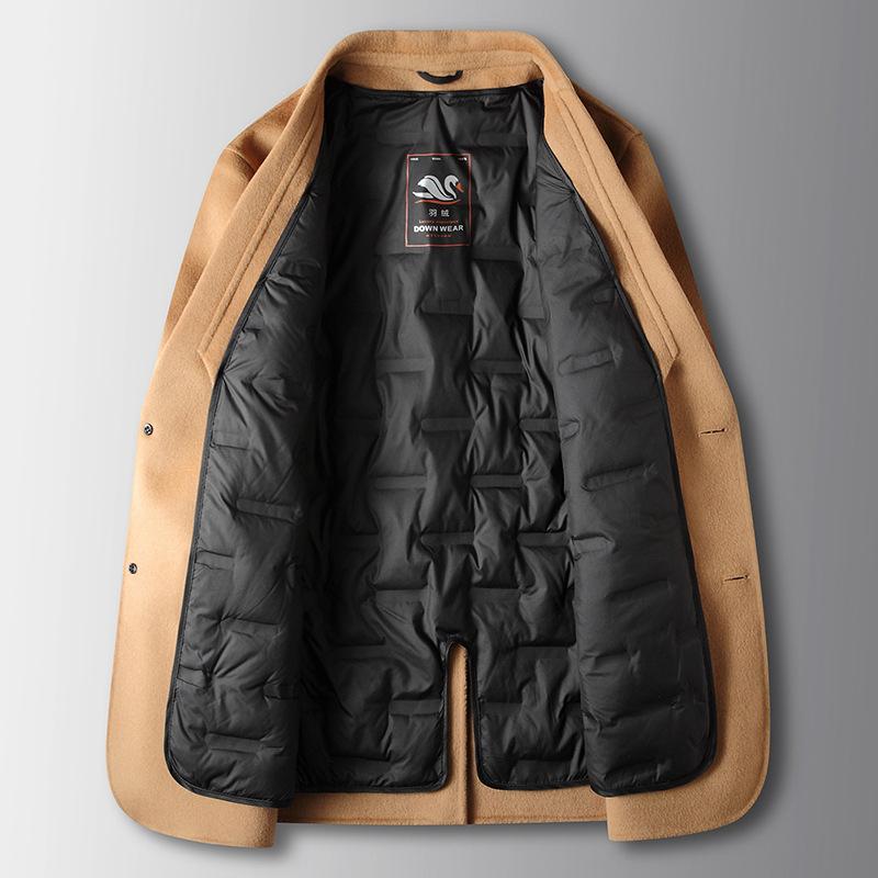 Autumn and Winter Wool Single West Middle-aged and Young People Unloading Down Liner Double-sided Woolen Suit Jacket