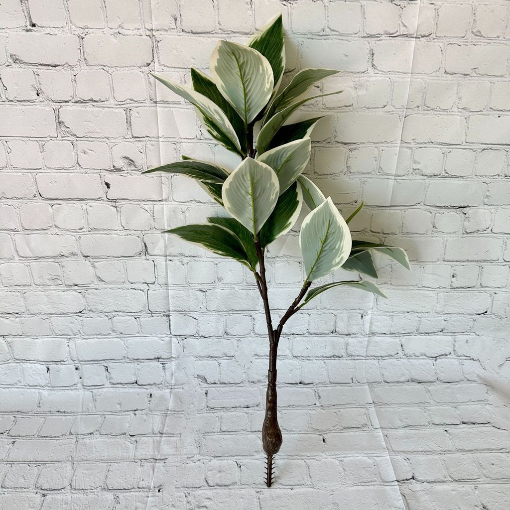 Silkprinted Potted Green Plant Tree For Wedding Events And Interior Design Enhancements White Edge