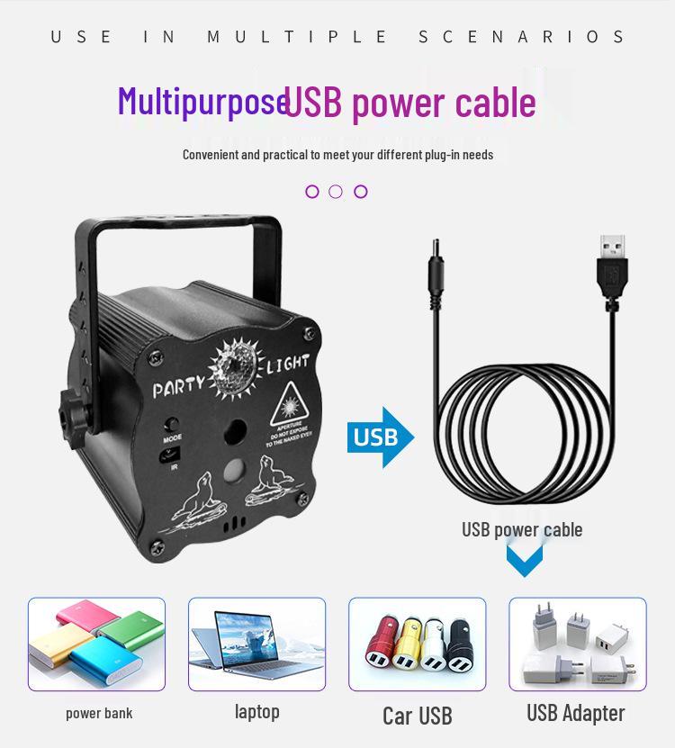 R50 Rechargeable Mini Laser Stage Light - Colorful Strobe for Parties and KTV Atmosphere