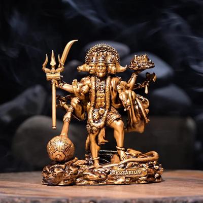 Estatua de pie de Panchmukhi Hanuman Ji Ídolo de Hanuman Ji Escultura Ídolo de Bajrang Bali para Salpicadero de Coche Decoración del Hogar Sala de Pooja