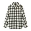 In Stock: 2026 Spring New Women's Loose Casual Welsh Plaid Brushed Neutral Shirt MBF1SHT023