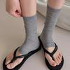 Summer Light And Breathable Half-Foot Socks, Girls' Gray Miu Ballet Style Stacking Foot-Stepping Flip-Flop Socks