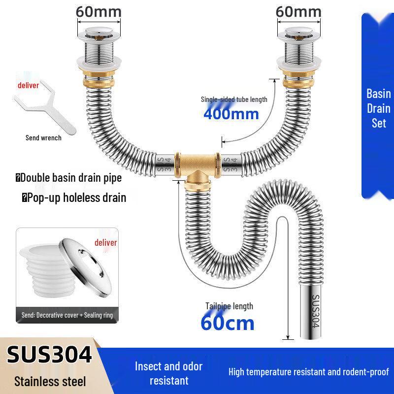 

TLXT Double Basin Sink Drain Pipe Kit