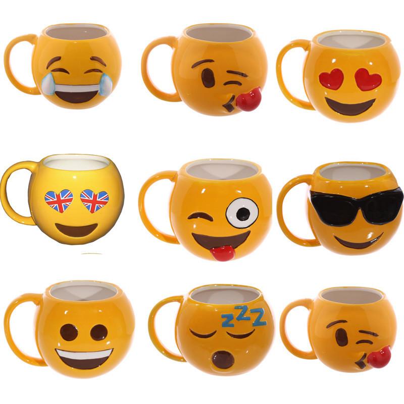 Funny Creative Cute Emoji Designed Ceramic Mug Coffee Kitchen Gift Barware