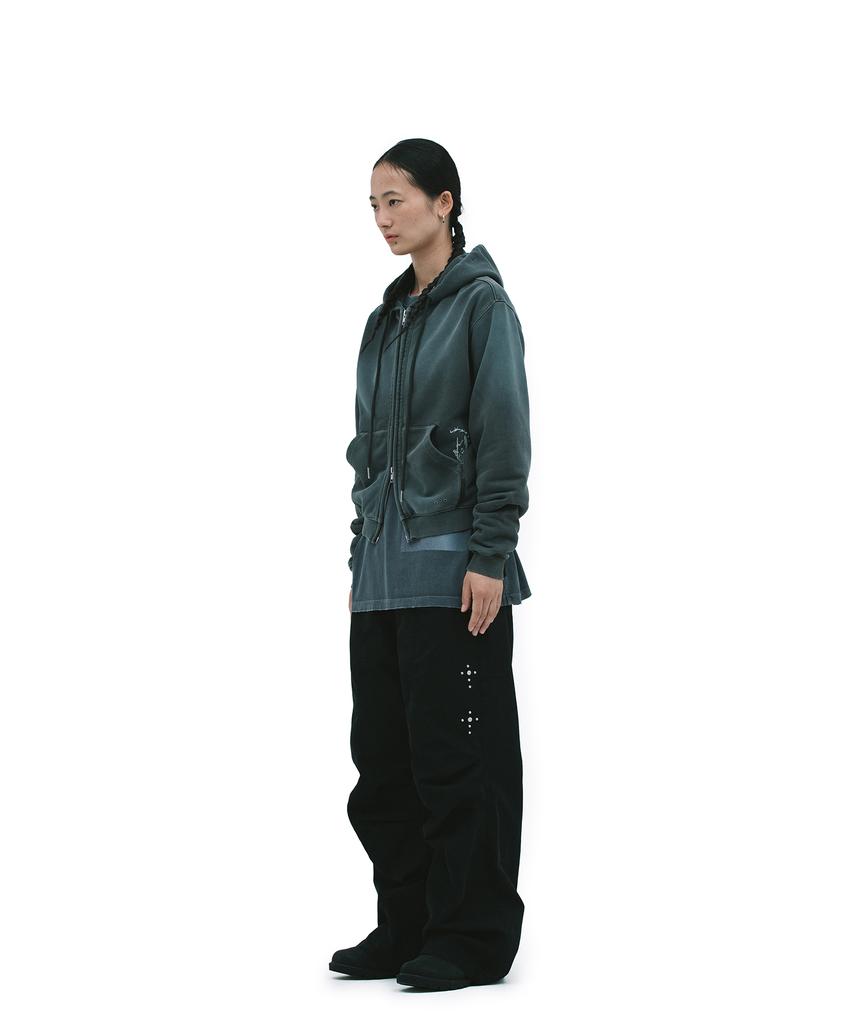 Defgarments Pig Brushed Hood Zipup [Charcoal]