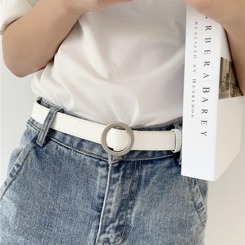 Black Pu Classic Belt For Women With Versatile No Hole Design Ideal For Any Attire Casual