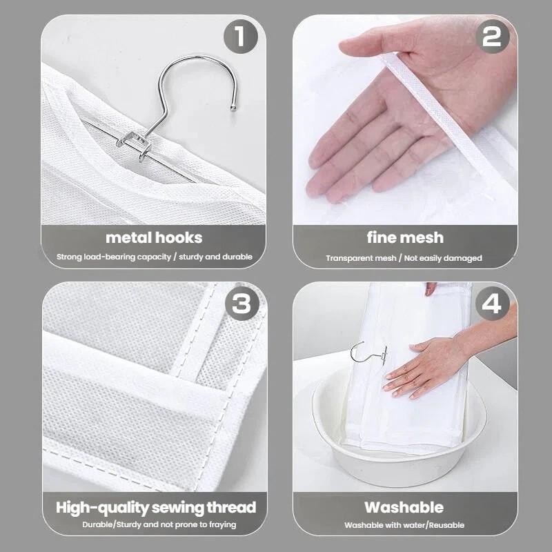 3/4 Layers Hanging Bag Organizer Over Door Storage Rack Wardrobe Display Rack Miscellaneous Items Space-Saving Solution