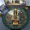Industrial Machinery Artwork Round Area Rug Under Office Chairs Bedroom Living Room Home Decor