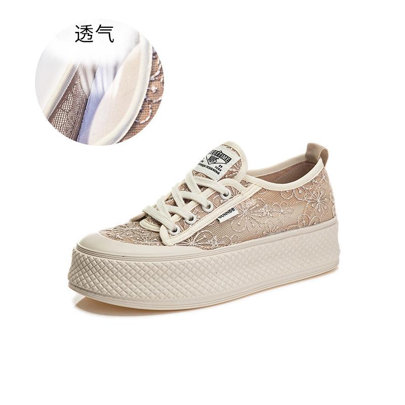 Thick-soled Fisherman Shoes Women's 2025 New Women's Shoes Summer Casual Single Shoes Versatile Thick-soled Mesh Breathable White Shoes Women
