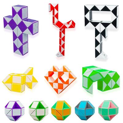 6 sztuk Składana Magiczna Wężyk Linijka Puzzle Kostka Antystresowa Zabawka Edukacyjna Upominki na Urodziny Dzieci Torby z Gadżetami Nagroda Szkolna