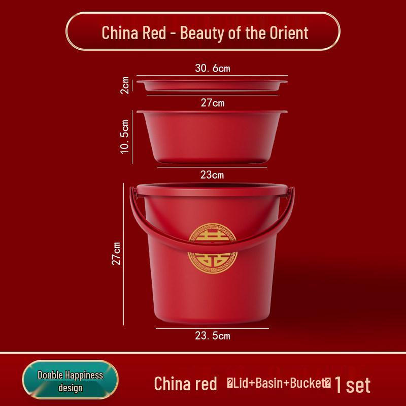Red Wedding & Housewarming Joy Buckets - Large Plastic Pair in Vibrant Red