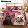 Cartoon Bulldog King Queen Duvet Cover Shar Pei Pup Dog Bedding Set Lovely Pet Puppy Doggy Quilt Cover Polyester Comforter Cover