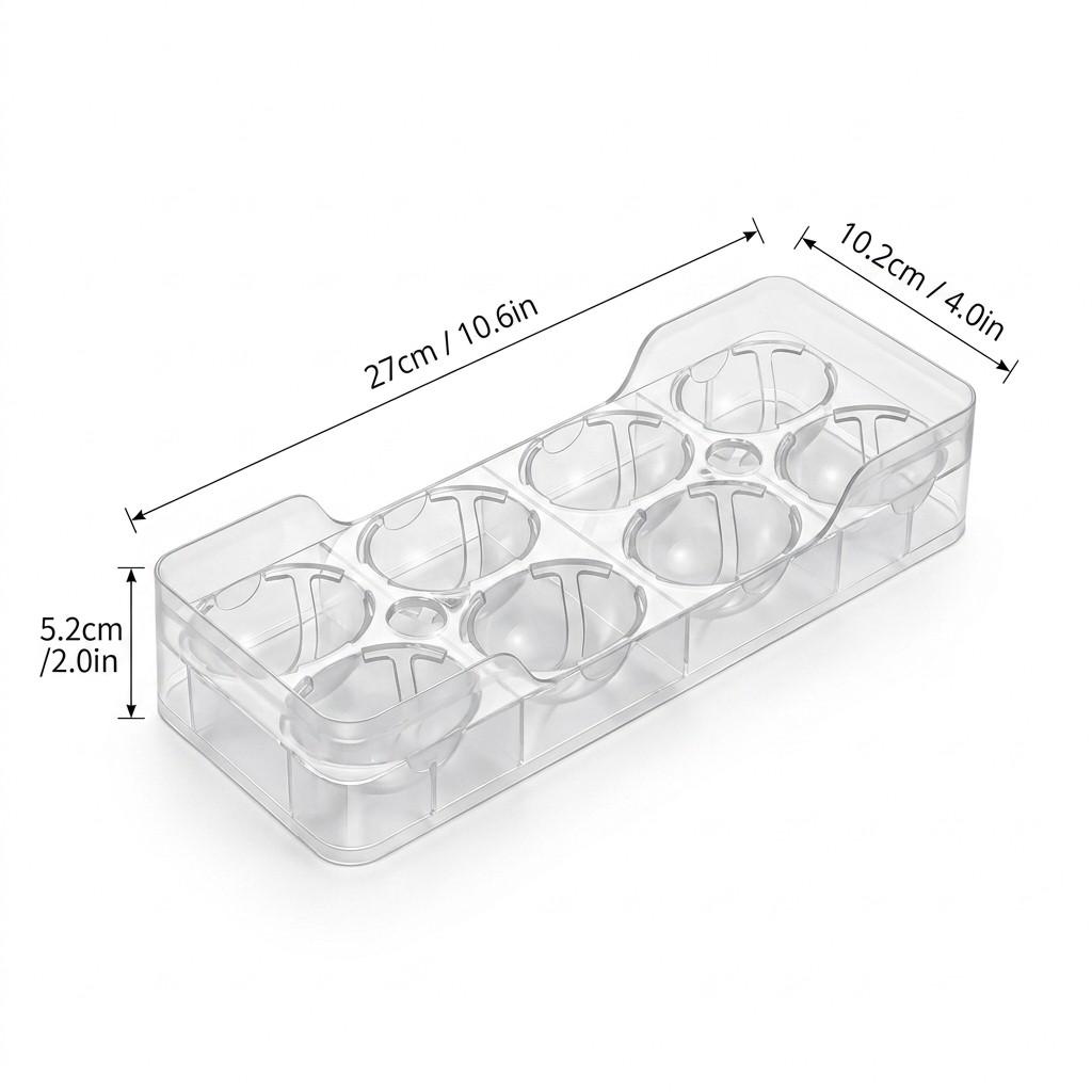 Egg Storage Box Refrigerator Organizer Stackable Plastic Food Containers With Lids Portable Handle Space Saving Kitchen Holder