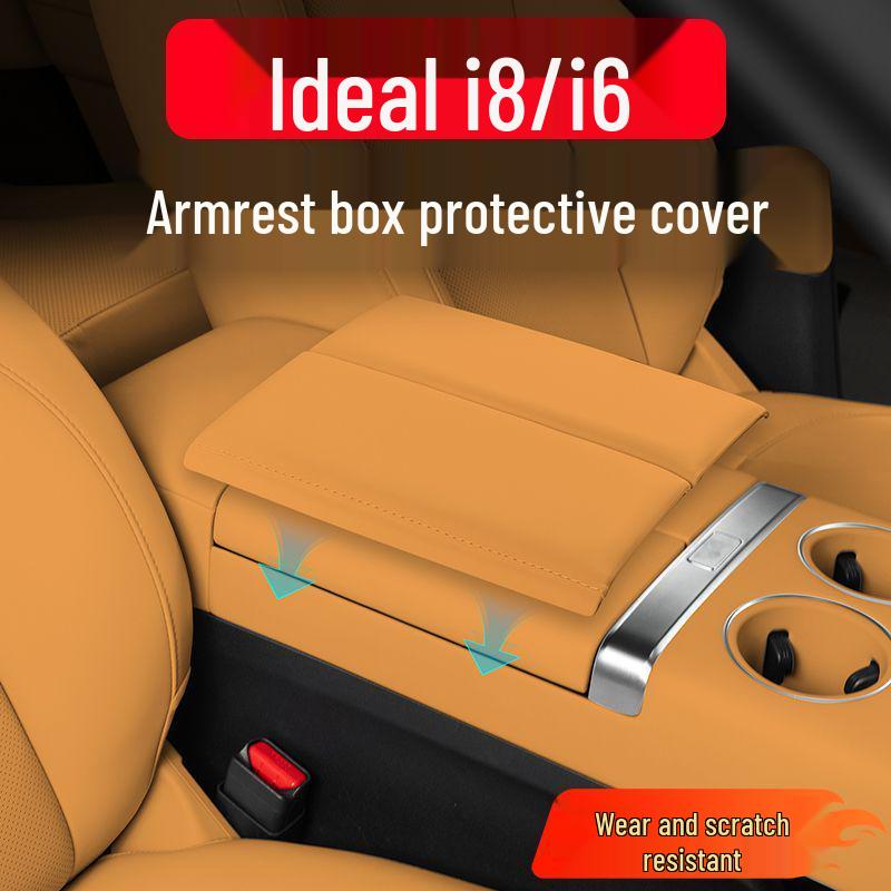 Ideal i6/i8 Armrest Box Leather Cover: Car Interior Protection Pad & Decoration.