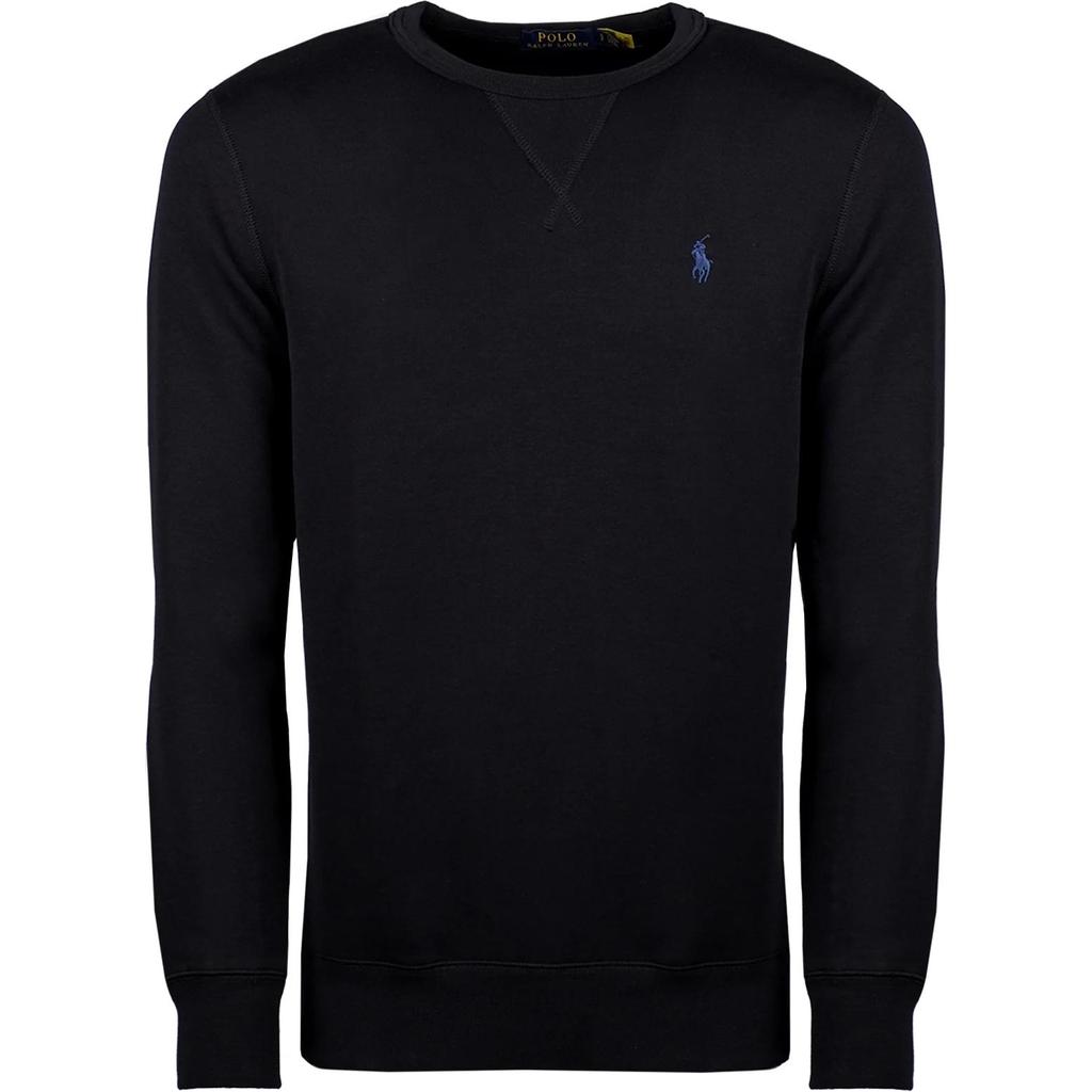 Polo Ralph Lauren Solid Color Double-Sided Knit Small Pony Logo Embroidered Crew Neck Long Sleeve Sweatshirt Men sweatshirt Black 710735064-009