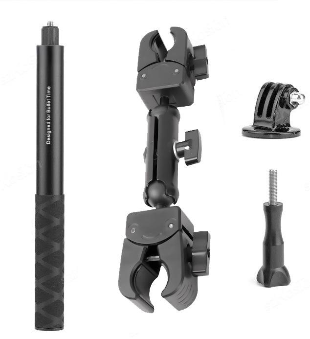 Adjustable Double Head Crab Clamp Mount for Outdoor Action Camera on Motorcycle