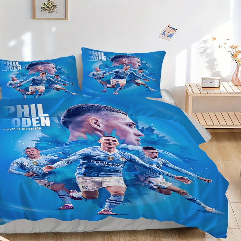 3Pcs Man City Player Season Bedding Sets For All Sizes New 3D Printed Bed Cover Comforter Duvet Cover Pillowcase Bedroom Decoration