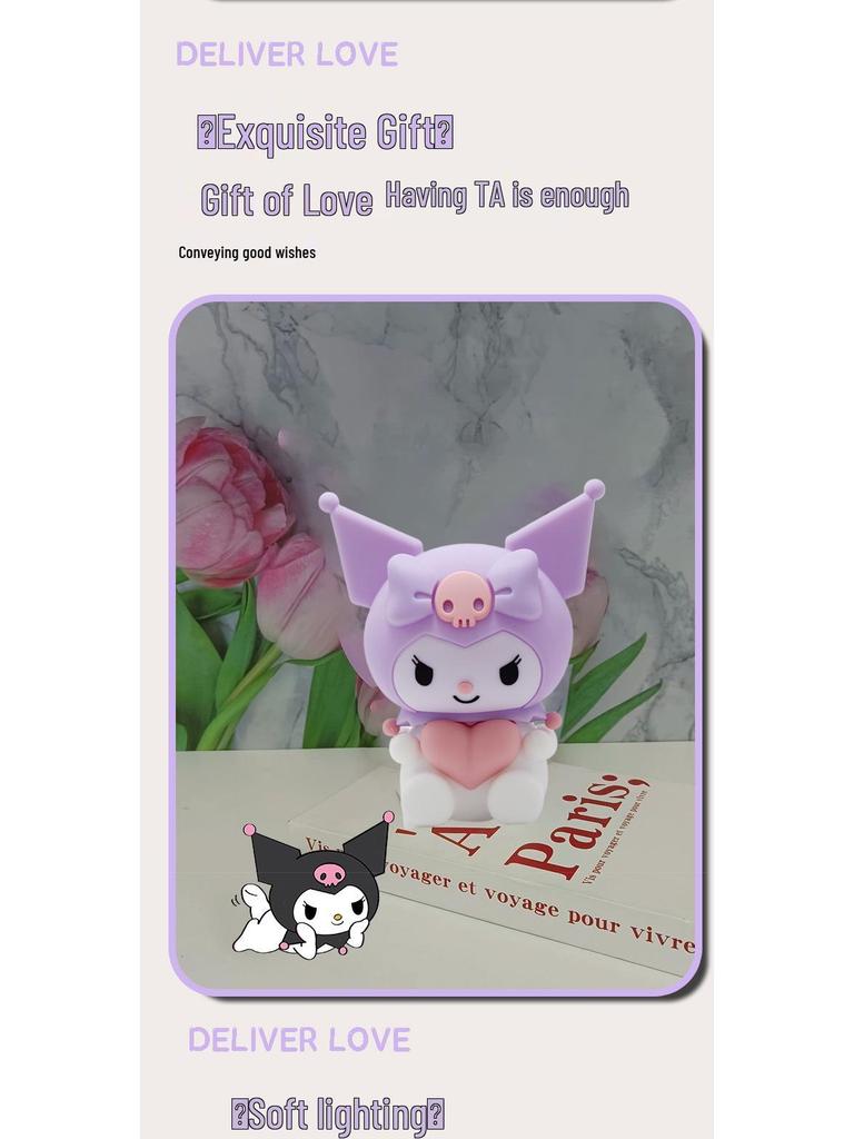 Kuromi USB Rechargeable Silicone Night Light - Sanrio Bedside Lamp & Sleep Companion