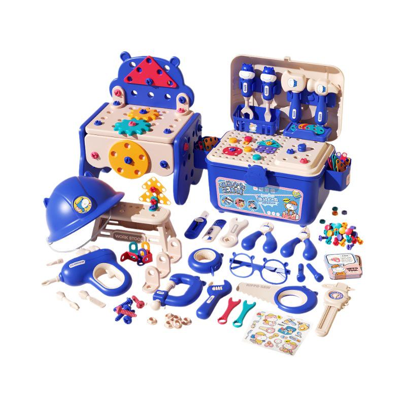 Kids' Pretend Play Repair Tool Box with Electric Drill and Screws