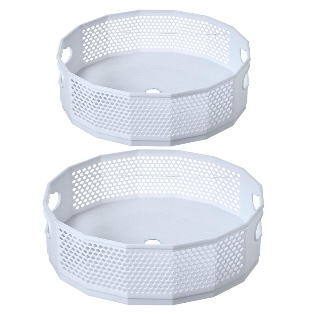 2PCS 360° Rotating Spice Rack,Desktop Cosmetic Organizer for Bedroom,Large Capacity Multifunctional Storage Box for Fruits