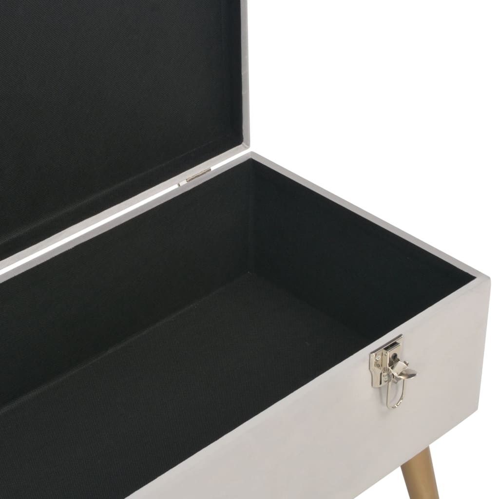 80 cm Gray Velvet Storage Bench